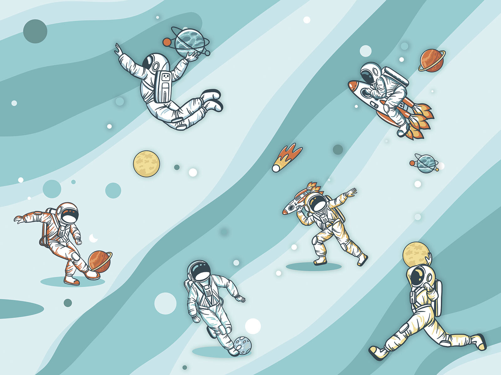 Groep astronauten in de ruimte u93758p - Groep astronauten in de ruimte - tegory