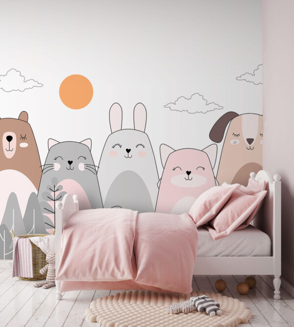 Groep dieren op een rij Groep dieren op een rij