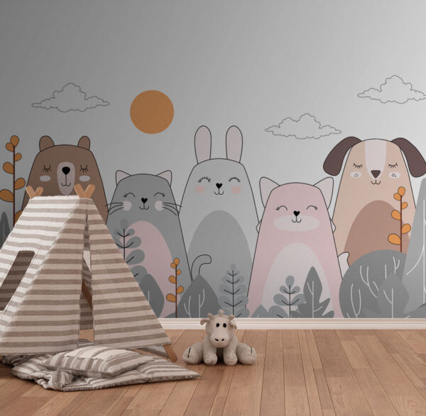 Groep dieren op een rij Groep dieren op een rij