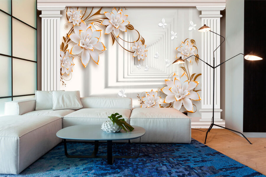 Elegant bloemenframe met butterfiles