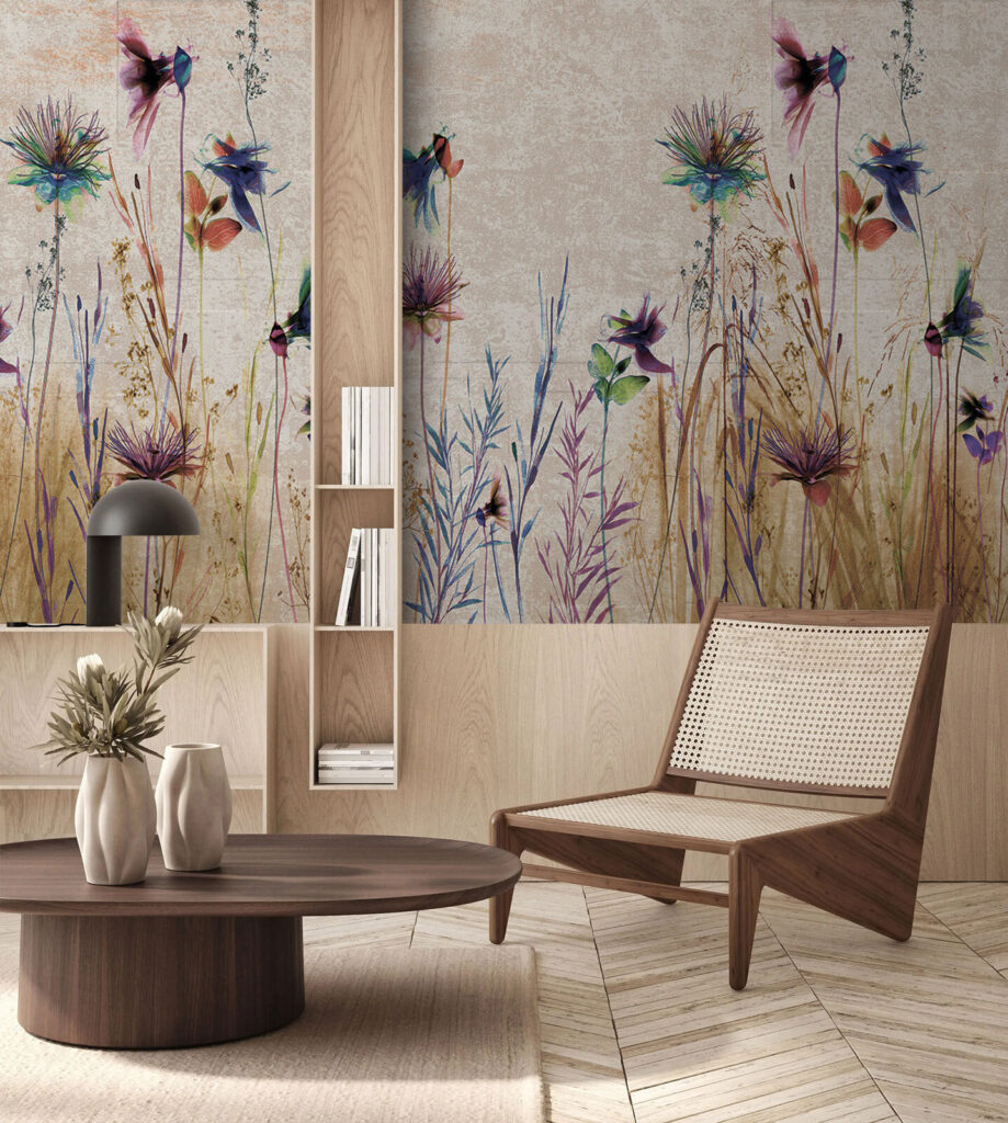 Colorful flowers in a serene landscape Colorful flowers in a serene landscape