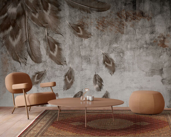 Groep veren op een muur u93657pig1 600x480 - Groep veren op een muur - tegory