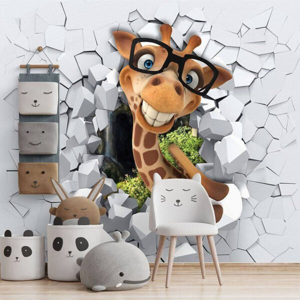 Giraffe stripfiguur in bril Giraffe stripfiguur in bril
