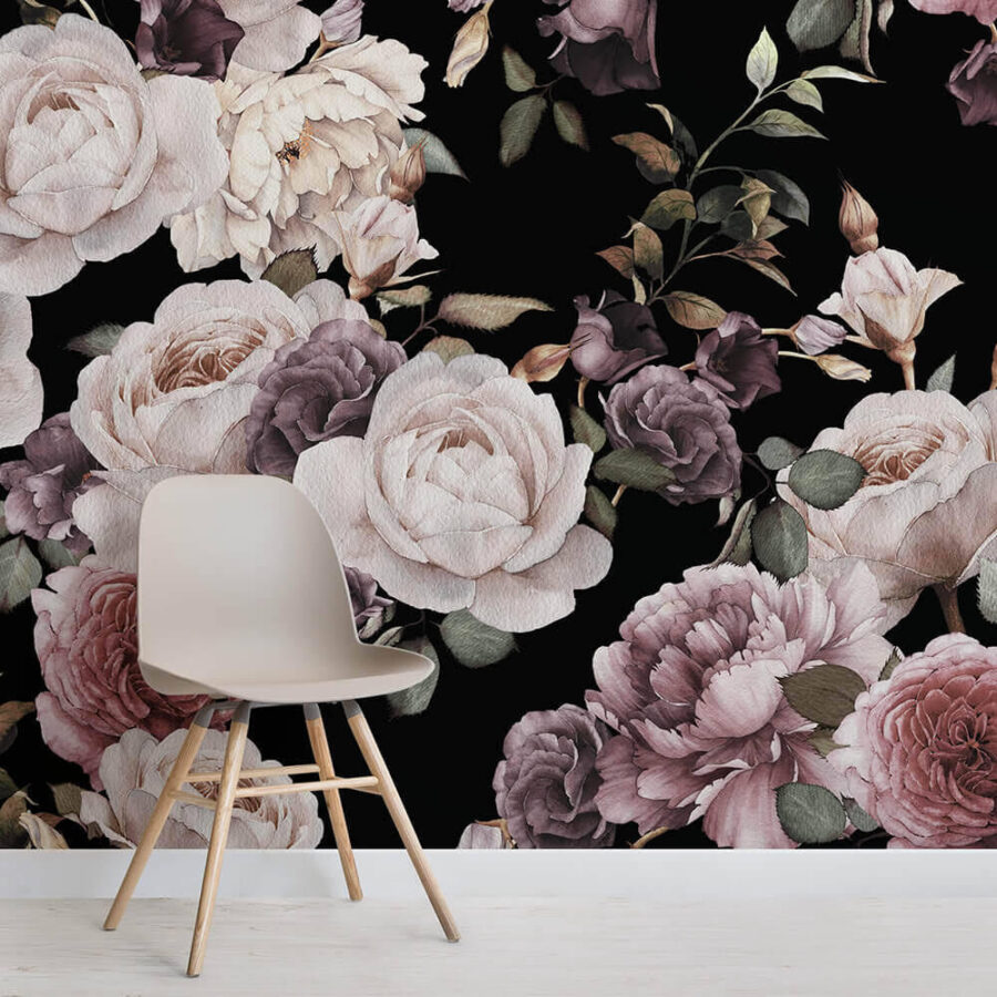 Elegant bloemstuk op donkere achtergrond