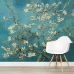 Fotobehang Boom met witte bloemen