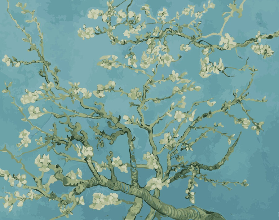 Boom met witte bloemen