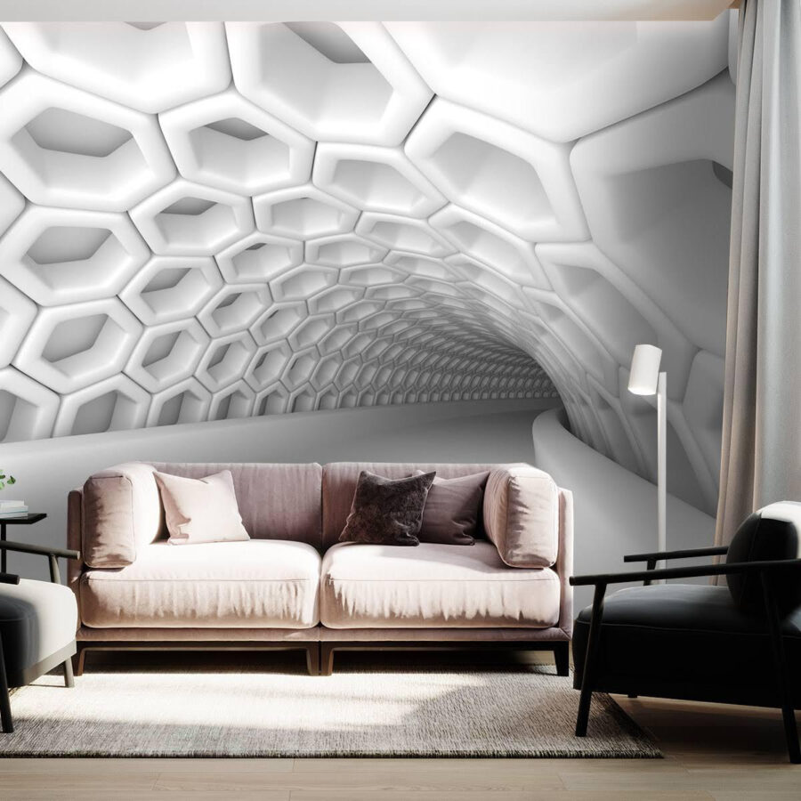 Witte tunnel met zeshoeken u93596pig1m 900x900 - Witte tunnel met zeshoeken - tegory