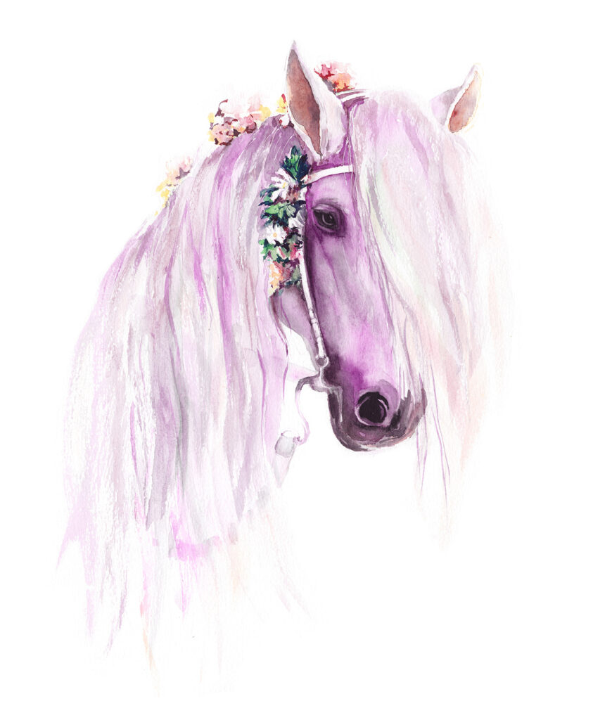 Een aquarel van een paard Een aquarel van een paard