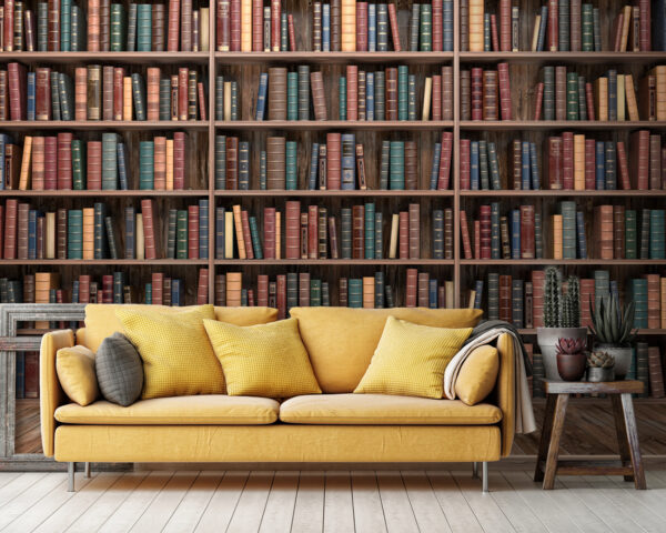 Grote boekenplank met veel boeken Grote boekenplank met veel boeken