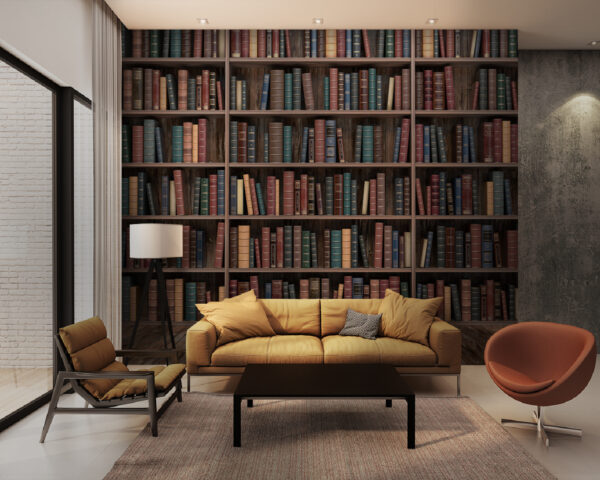 Grote boekenplank met veel boeken Grote boekenplank met veel boeken