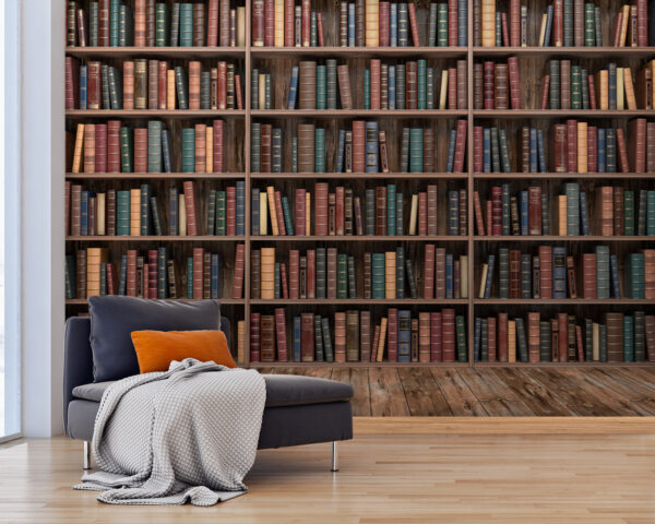 Grote boekenplank met veel boeken Grote boekenplank met veel boeken