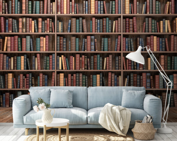 Grote boekenplank met veel boeken Grote boekenplank met veel boeken