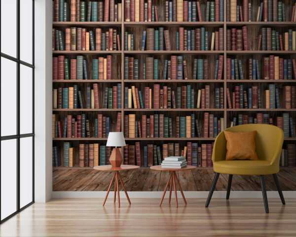 Grote boekenplank met veel boeken Grote boekenplank met veel boeken