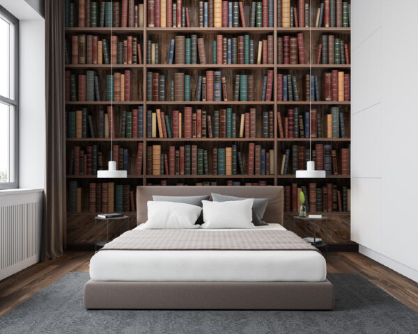 Grote boekenplank met veel boeken Grote boekenplank met veel boeken