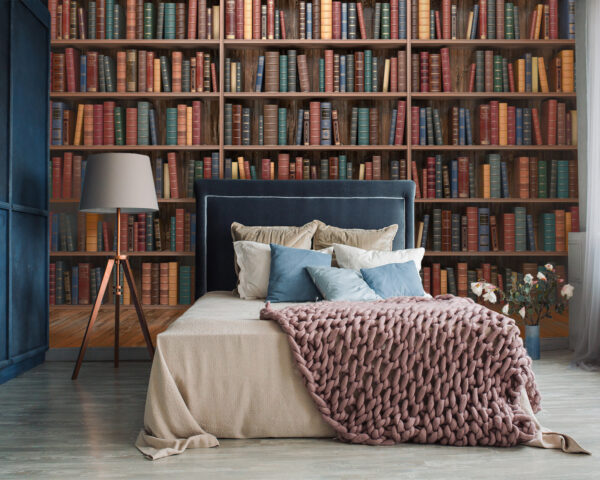 Grote boekenplank met veel boeken Grote boekenplank met veel boeken