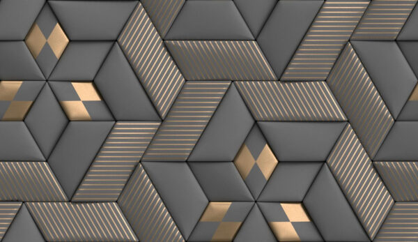 Geometrische elegantie in grijstinten en messing Geometrische elegantie in grijstinten en messing