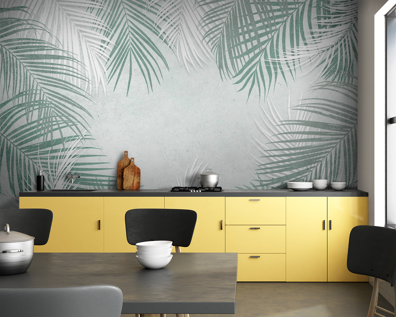 Groep palmbladeren u93113pik83m - Groep palmbladeren - tegory