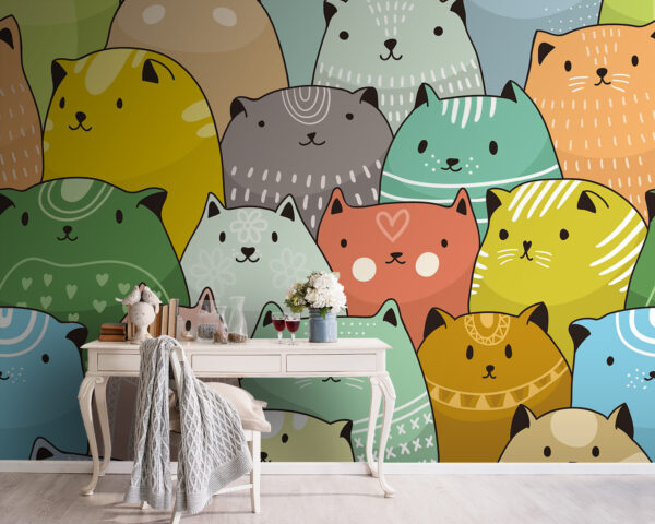 Groep katten in verschillende kleuren Groep katten in verschillende kleuren