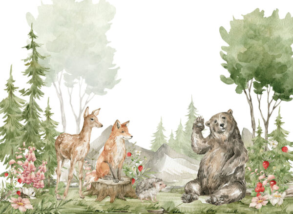 Aquarel van dieren in het bos u78735p 600x438 - Aquarel van dieren in het bos