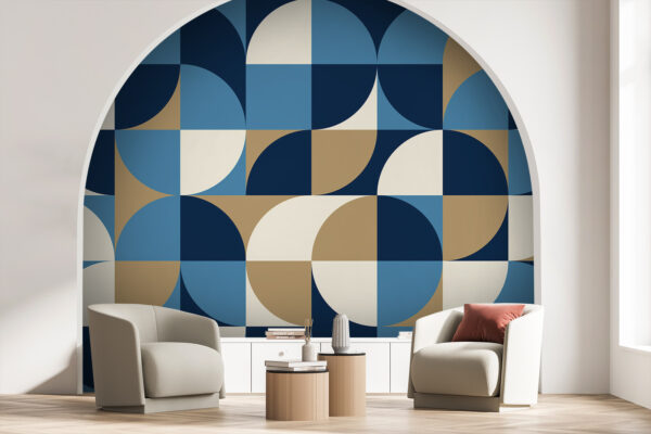 Blauw en wit geometrisch patroon Blauw en wit geometrisch patroon