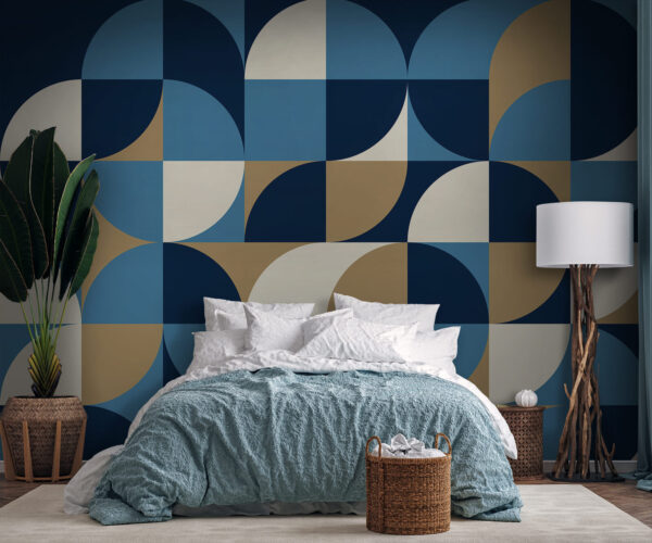 Blauw en wit geometrisch patroon Blauw en wit geometrisch patroon