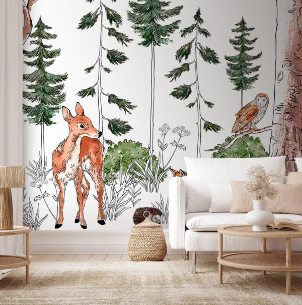 Groep dieren in een bos Groep dieren in een bos