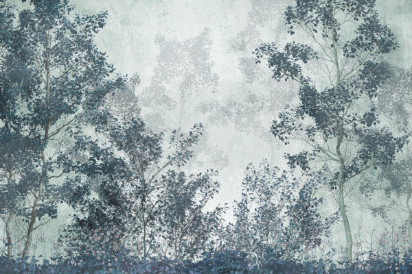 A group of trees with leaves