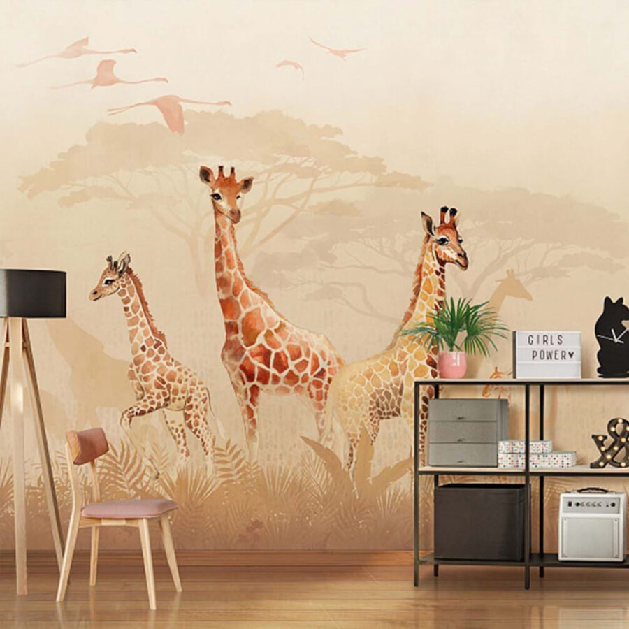 Groep giraffen in een veld