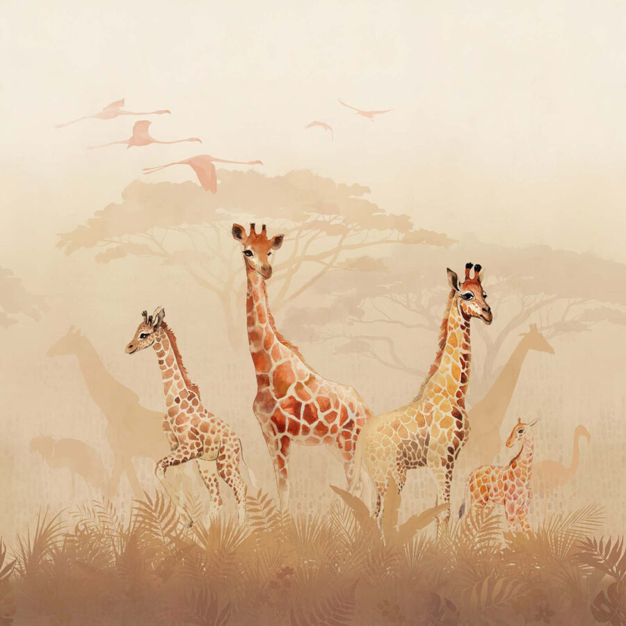 Groep giraffen in een veld