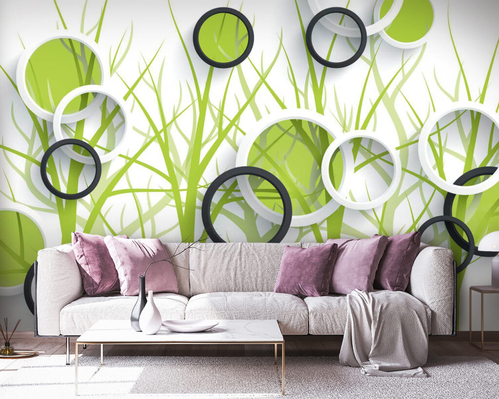 Behang met cirkels en bomen u78082pig38 1024x819 - Behang met cirkels en bomen - tegory
