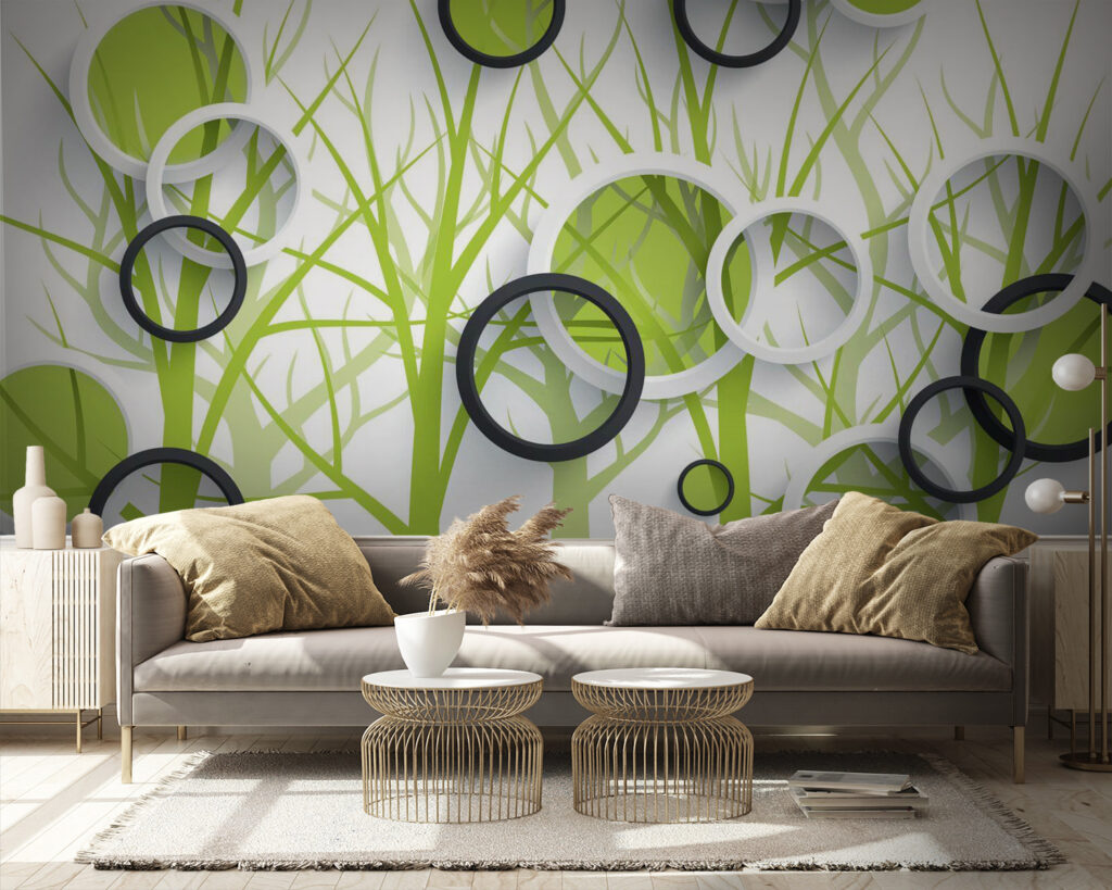 Behang met cirkels en bomen u78082pig9m 1024x819 - Behang met cirkels en bomen - tegory