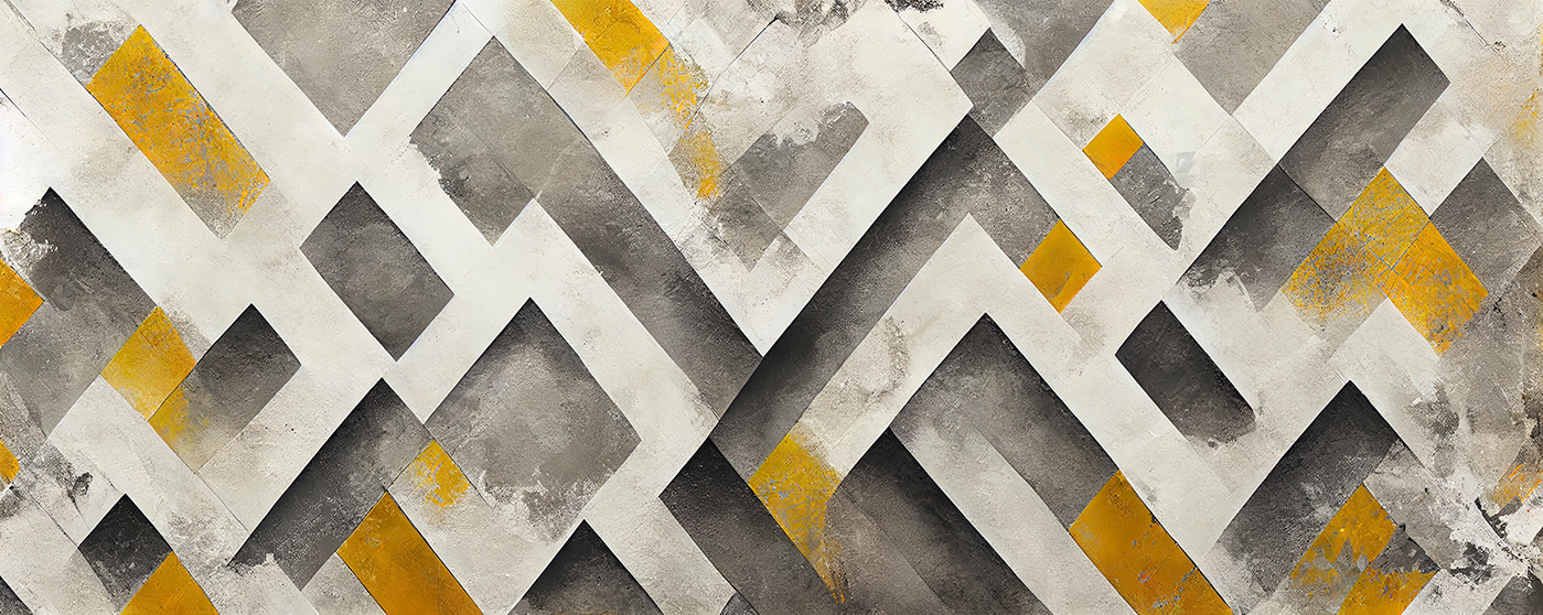 Grey and yellow painted wall