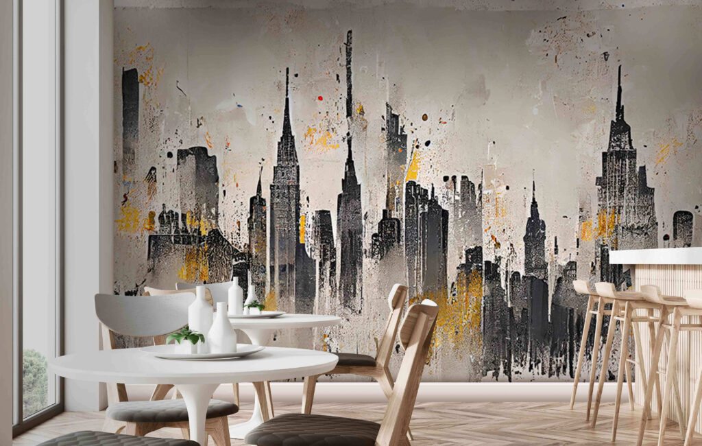 Painting of a city Painting of a city