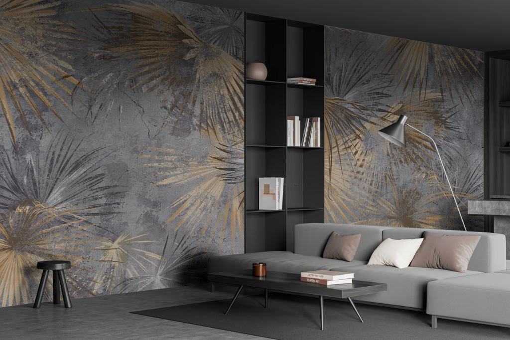 Wallpaper with palm leaves Wallpaper with palm leaves