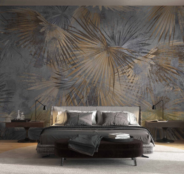 Behang met palmbladeren Behang met palmbladeren