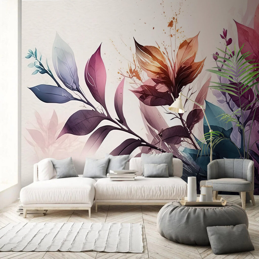 Vibrant foliage in soft pastel hues