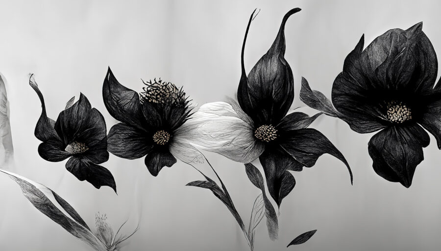 Zwart-witte bloem