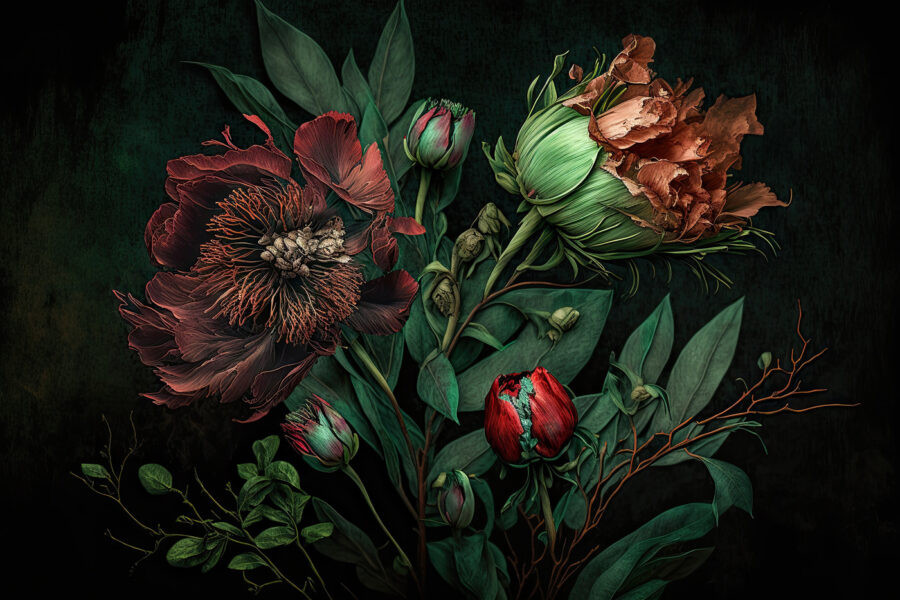 Elegante bloemen met rijke texturen. Elegante bloemen met rijke texturen.