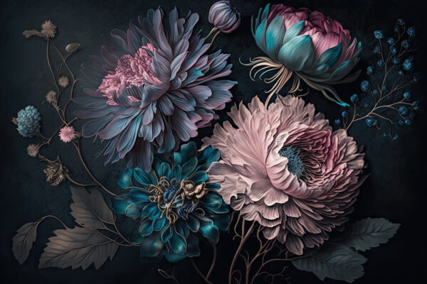 Elegante bloemen op een donkere achtergrond Elegante bloemen op een donkere achtergrond