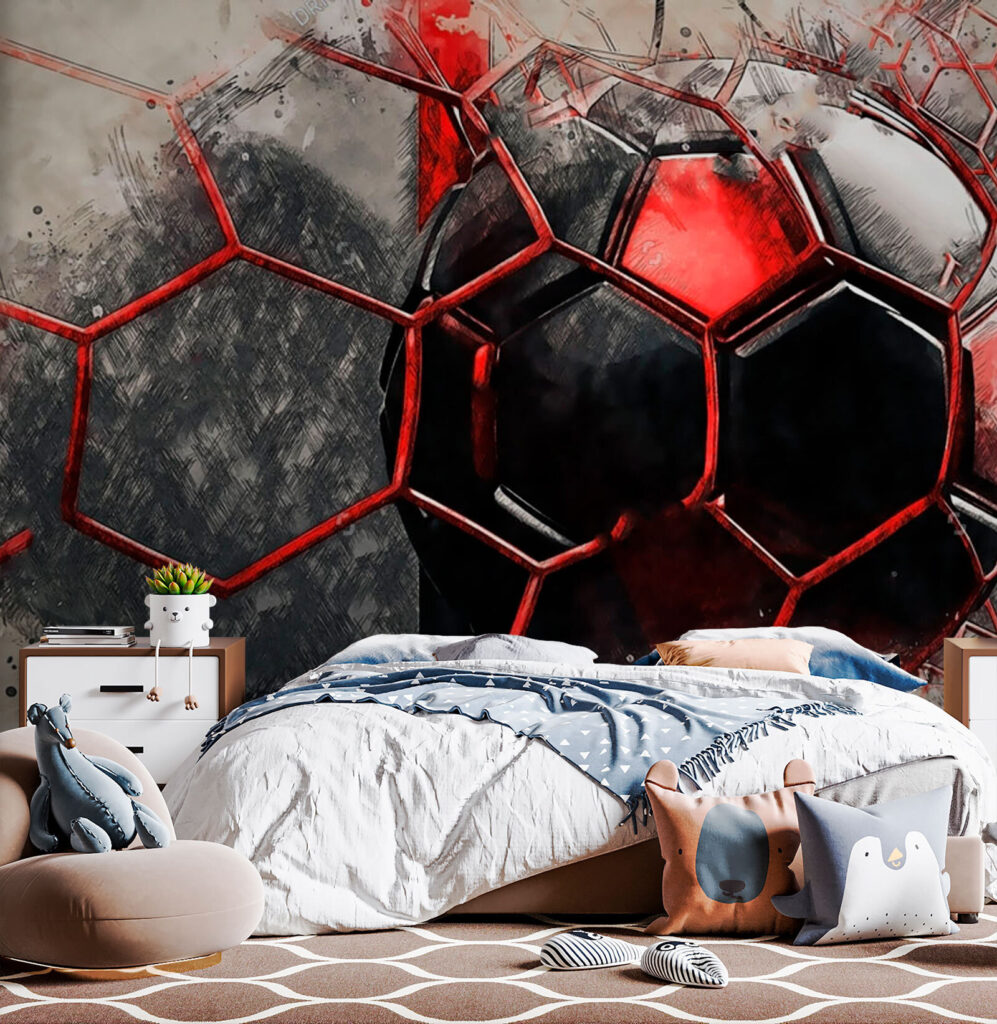 Football ball in a net