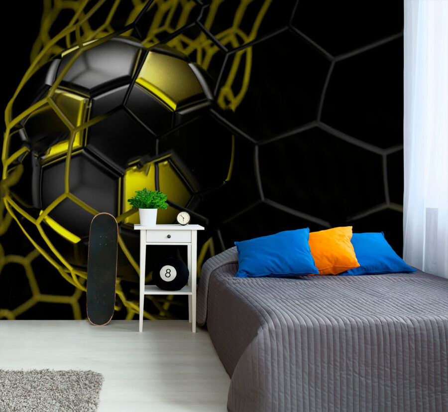 Football ball in a net Football ball in a net