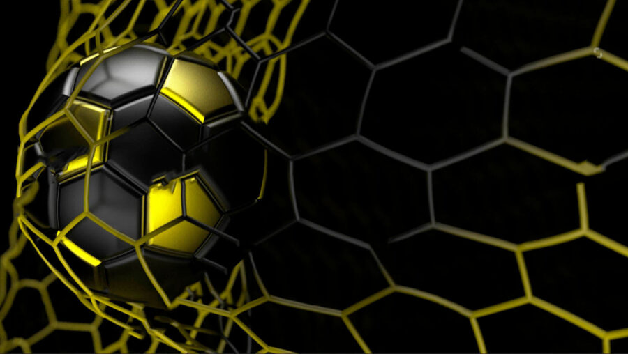 Football ball in a net Football ball in a net