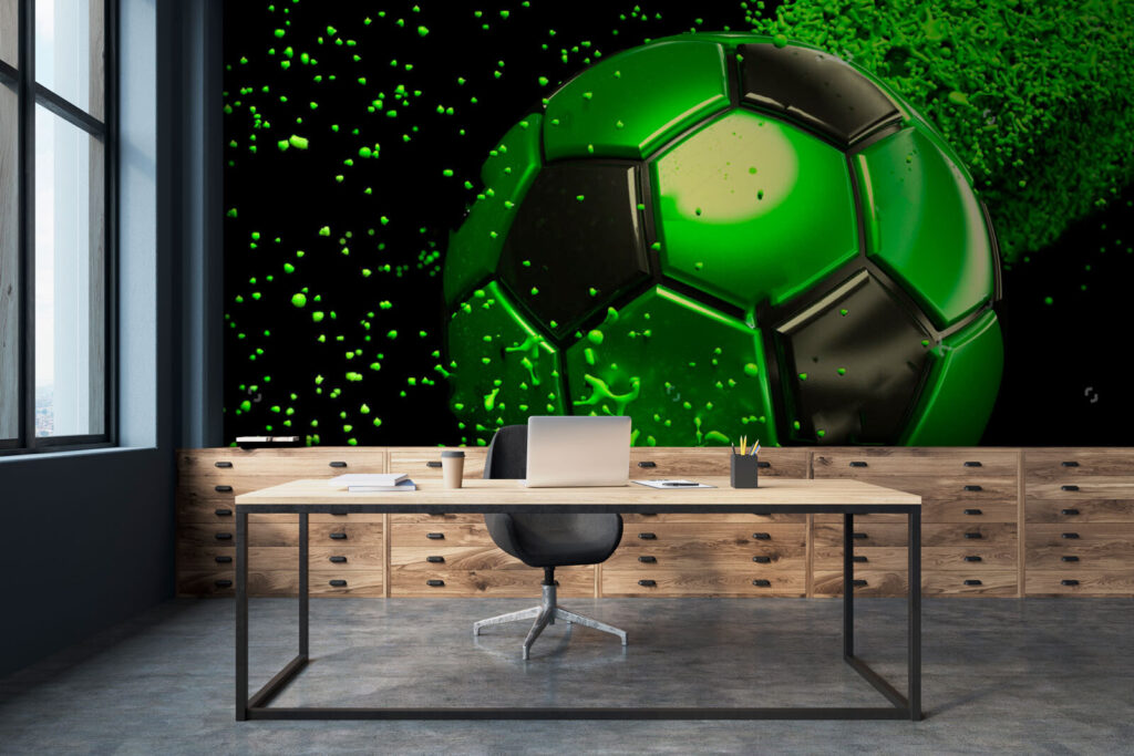 Green and black football ball Green and black football ball