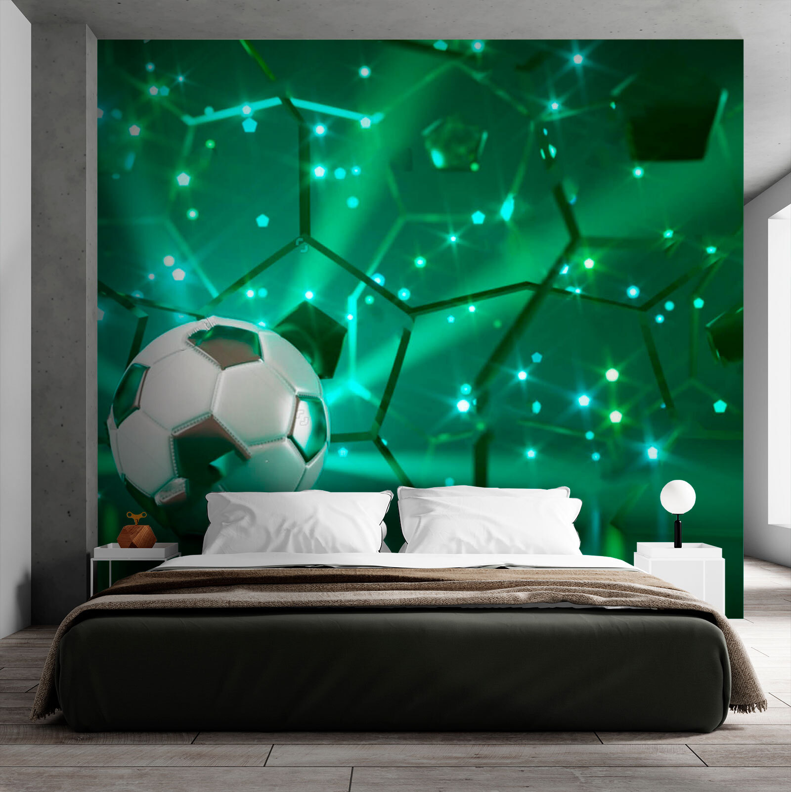 Football ball on a reflective surface Football ball on a reflective surface