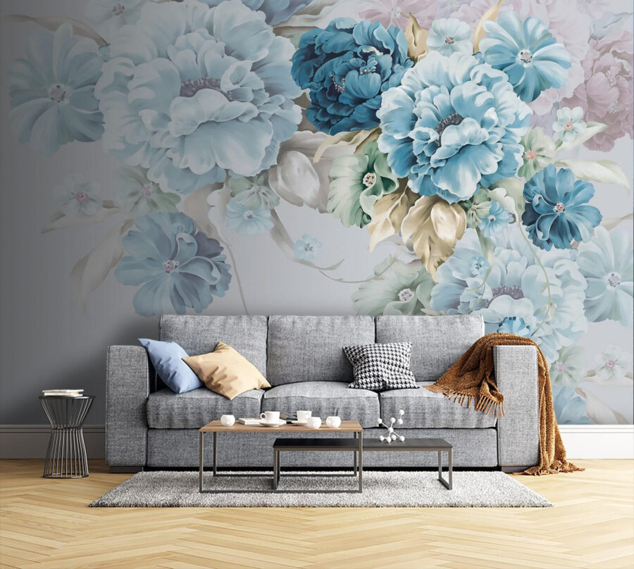 Elegant bloemstuk in zachte tinten.
