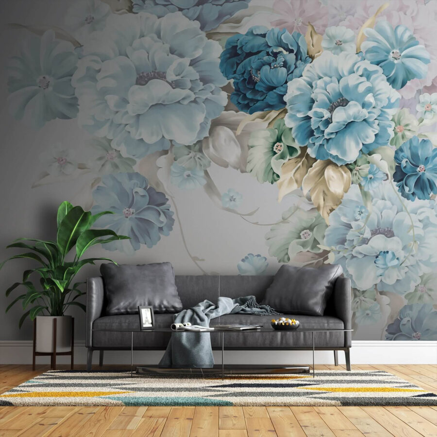 Elegant bloemstuk in zachte tinten.