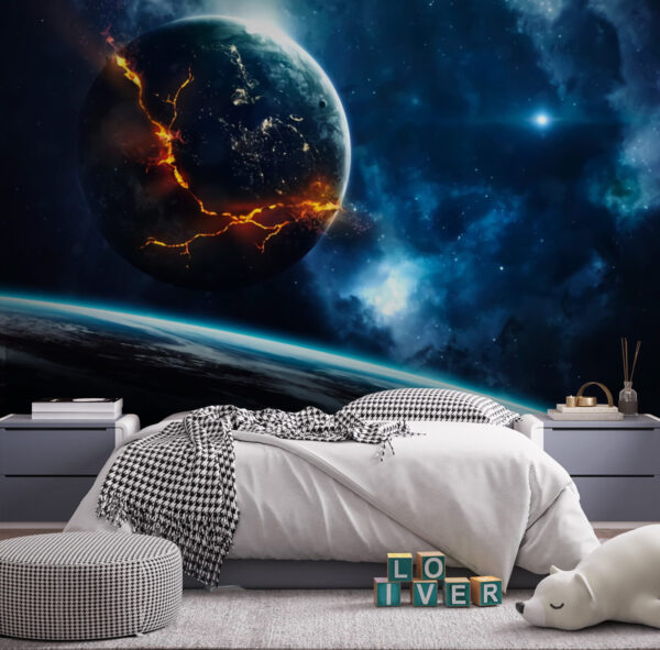 Planeet met een scheur in de aarde Planeet met een scheur in de aarde