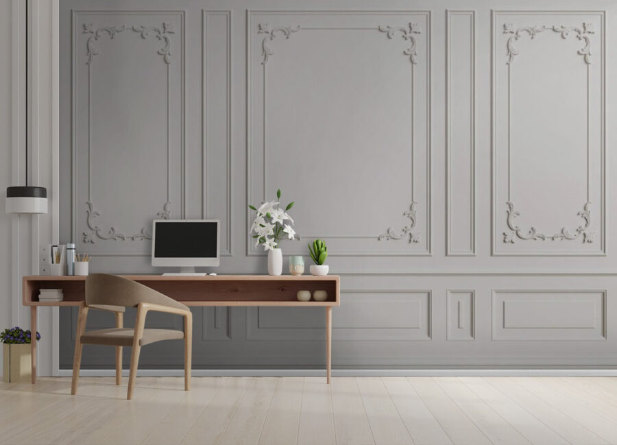 Witte muur met lijstwerk u72615piw2 900x649 - Witte muur met lijstwerk - tegory