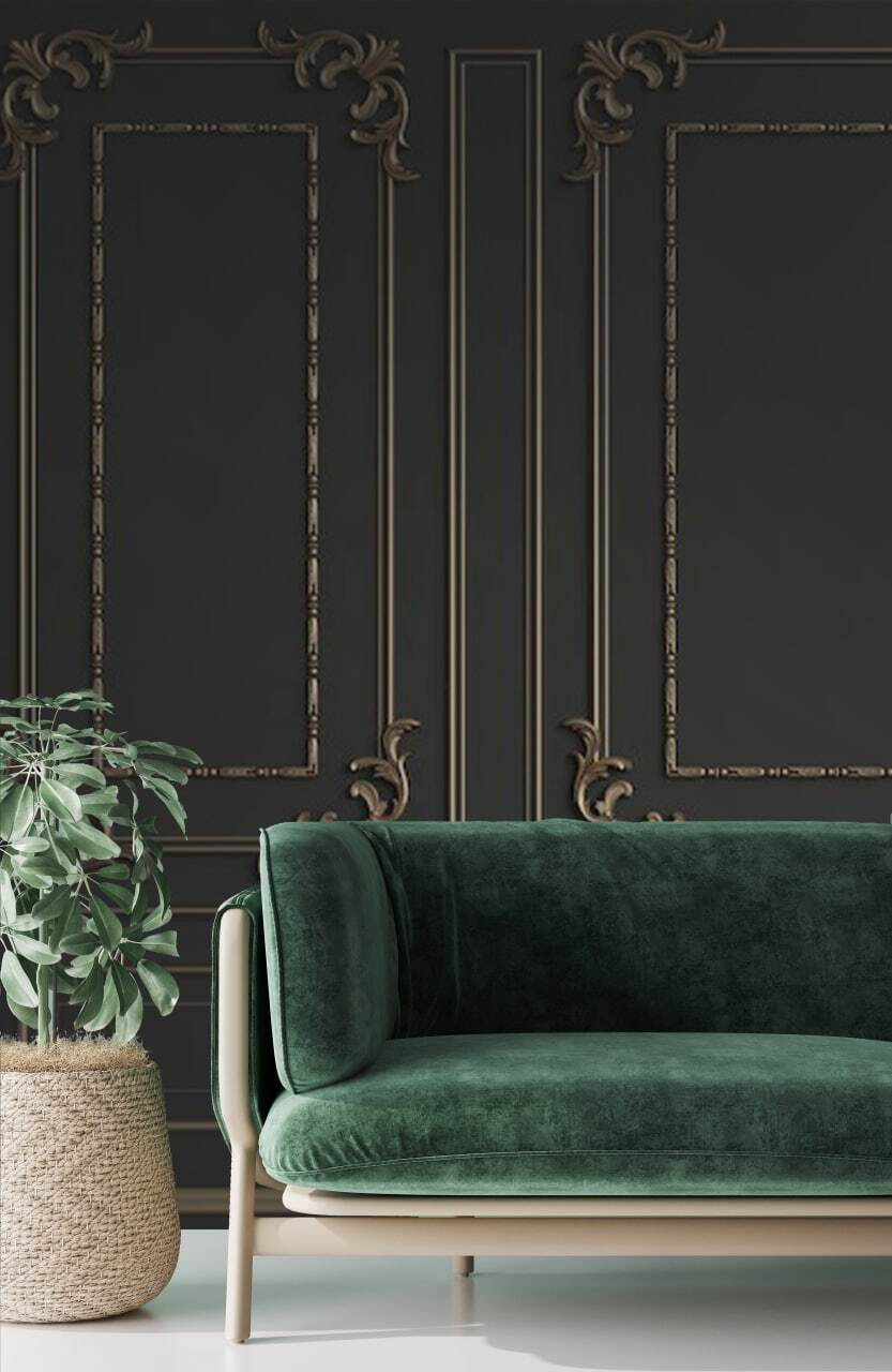 Elegant sierlijk wandontwerp in donkere tinten