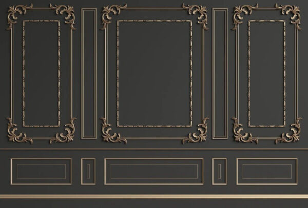 Elegant sierlijk wandontwerp in donkere tinten Elegant sierlijk wandontwerp in donkere tinten